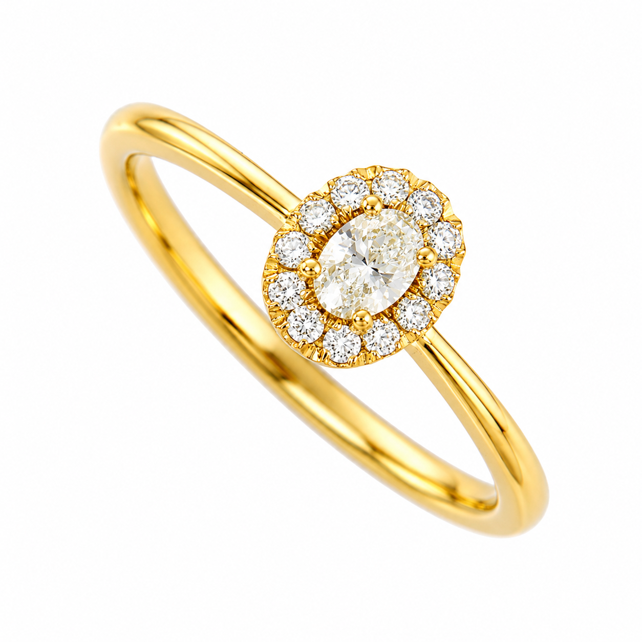 Krebber Essentials Verlobungsring Diamantring mit ovalem Diamanten aus Gold bei Juwelier Krebber in Mönchengladbach-Rheydt