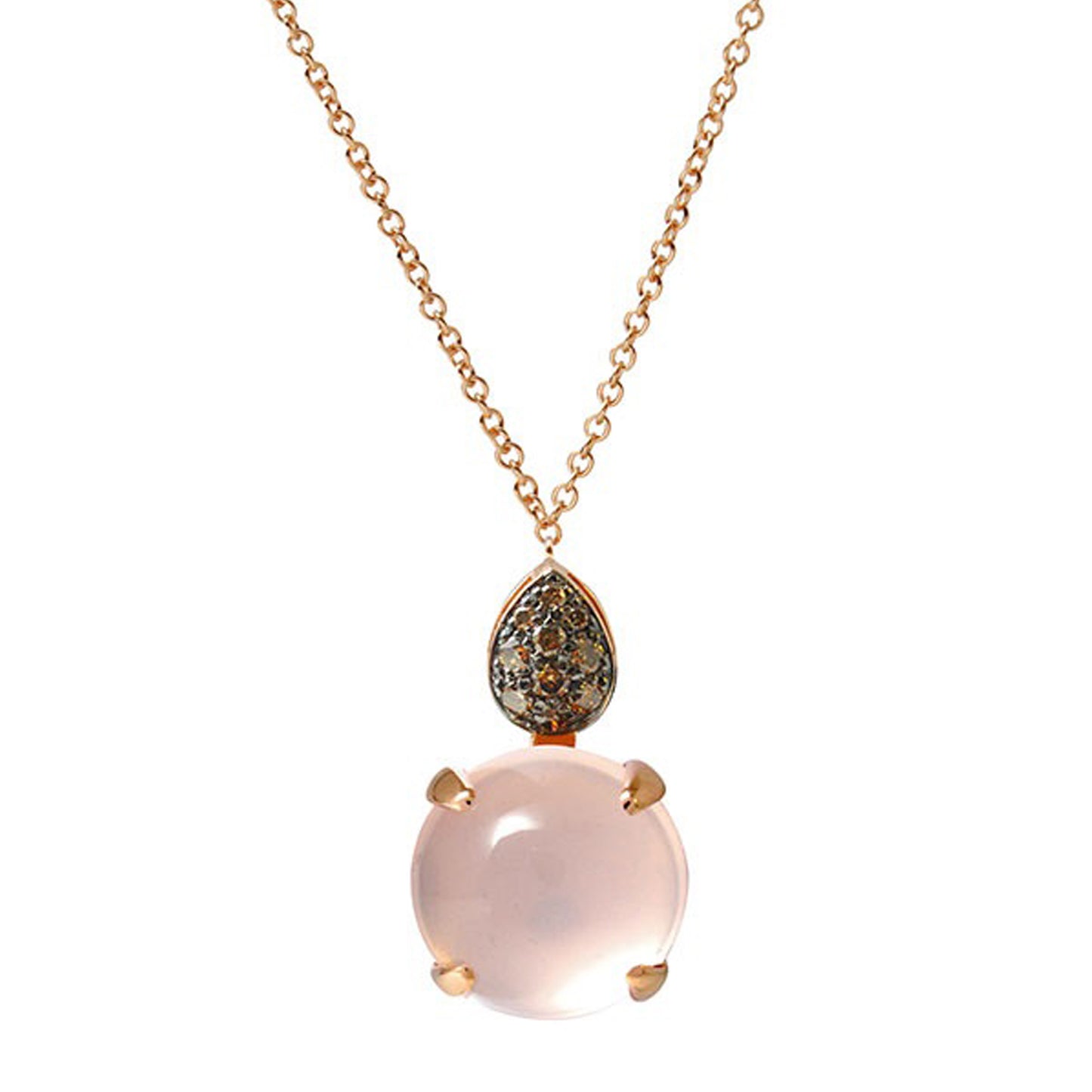 Collier mit Rosenquarz aus 18 Karat Gold aus der Kollektion Krebber Colors bei Juwelier Krebber in Mönchengladbach-Rheydt