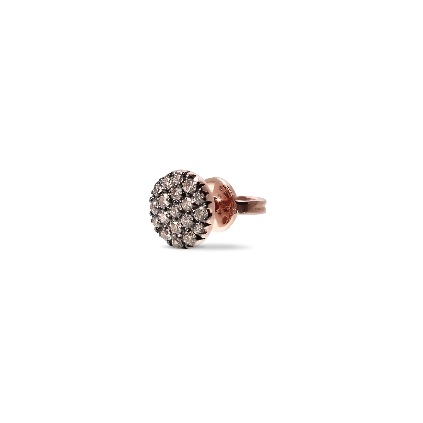 Magnolia Einzel-Stecker mit braunen Diamanten aus 18 Karat Gold aus der Kollektion Krebber Colors bei Juwelier Krebber in Mönchengladbach-Rheydt