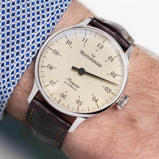 MeisterSinger Pangaea Elfenbein PM9903 Uhr Juwelier Krebber Mönchengladbach Rheydt