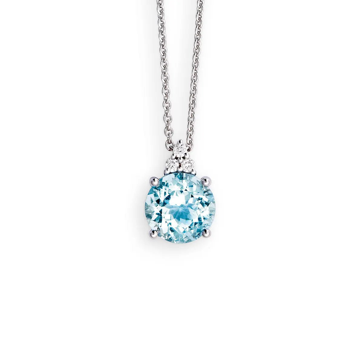 Aquamarin-Anhänger aus 750er Weißgold mit Brillanten – eleganter Damenring im Schmuck-Set bei Juwelier Krebber in Mönchengladbach-Rheydt