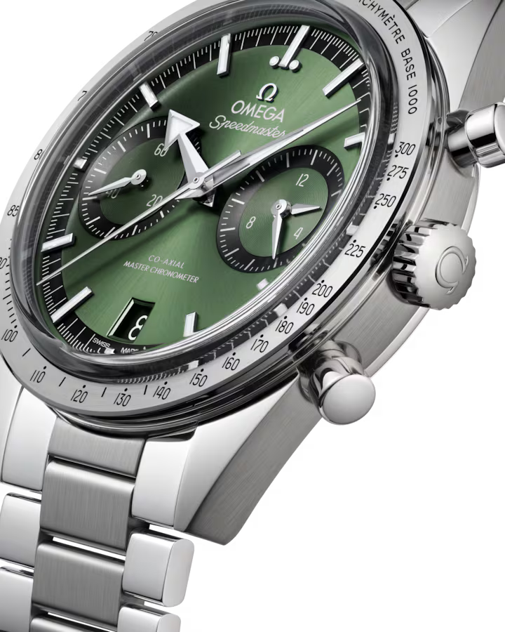 Omega Speedmaster '57 40,5 mm Herrenuhr Detailansicht Referenz 332.10.41.51.10.001 bei Juwelier Krebber in Mönchengladbach-Rheydt