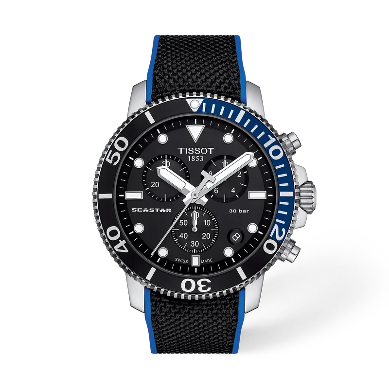 Tissot Seastar 1000 Chronograph 45,5 mm, Zifferblatt Schwarz, Referenz T120.417.17.051.03, bei Juwelier Krebber in Mönchengladbach-Rheydt