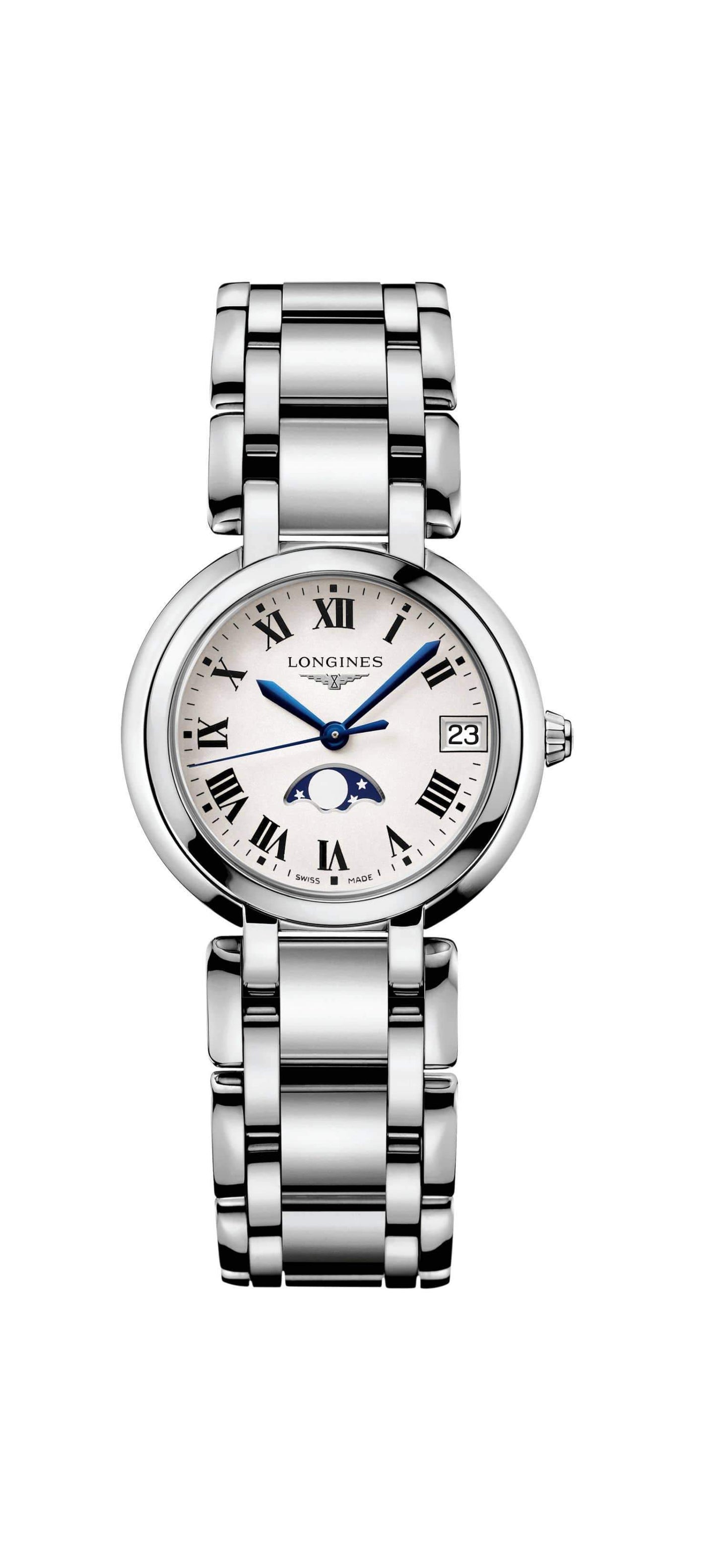 Longines PrimaLuna Stahl Mondphase