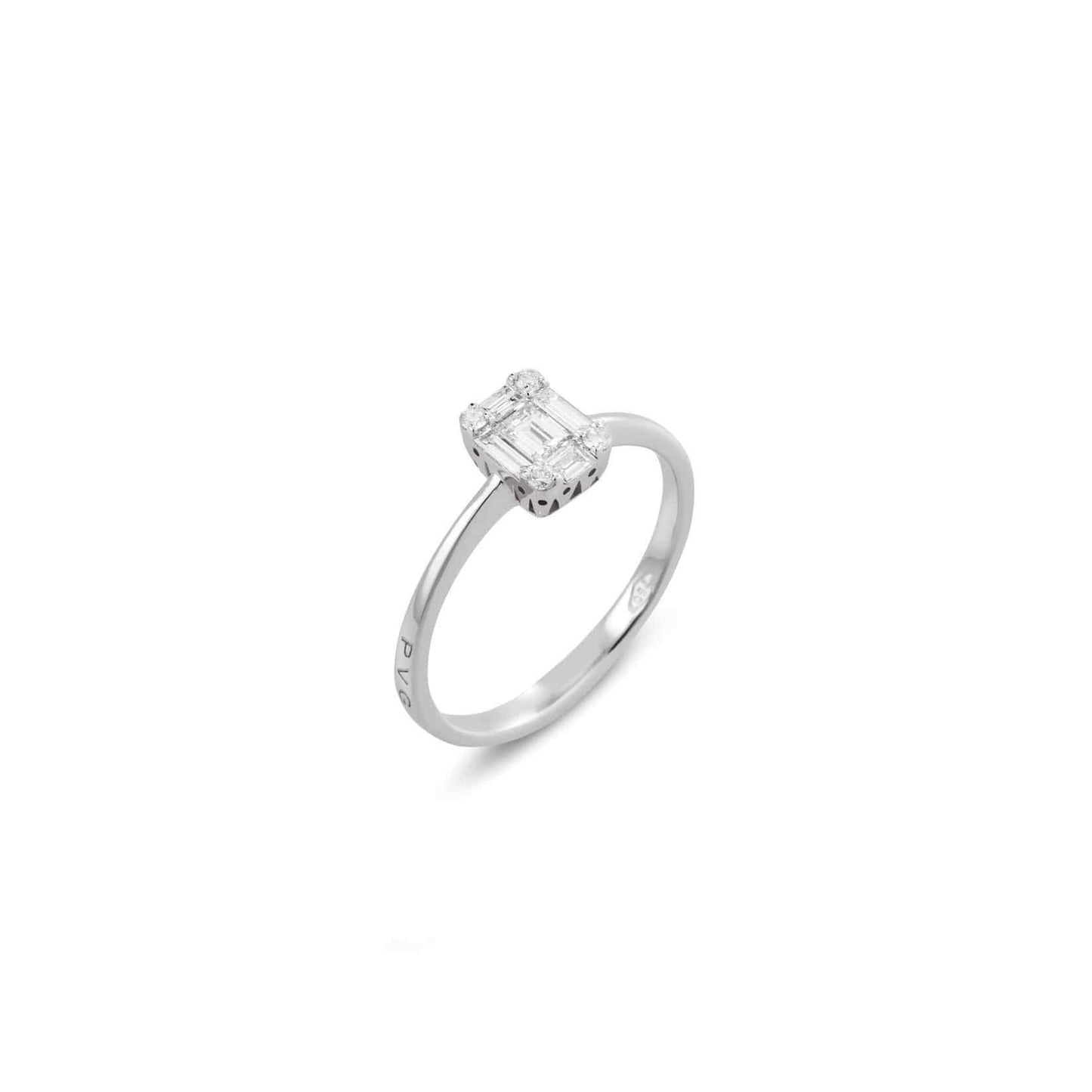 Quadratischer Brillant Ring