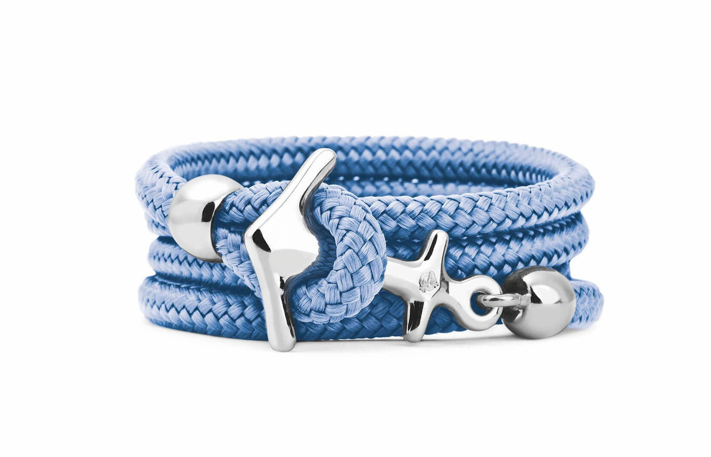 Silbernes Anker Armband in hellblau