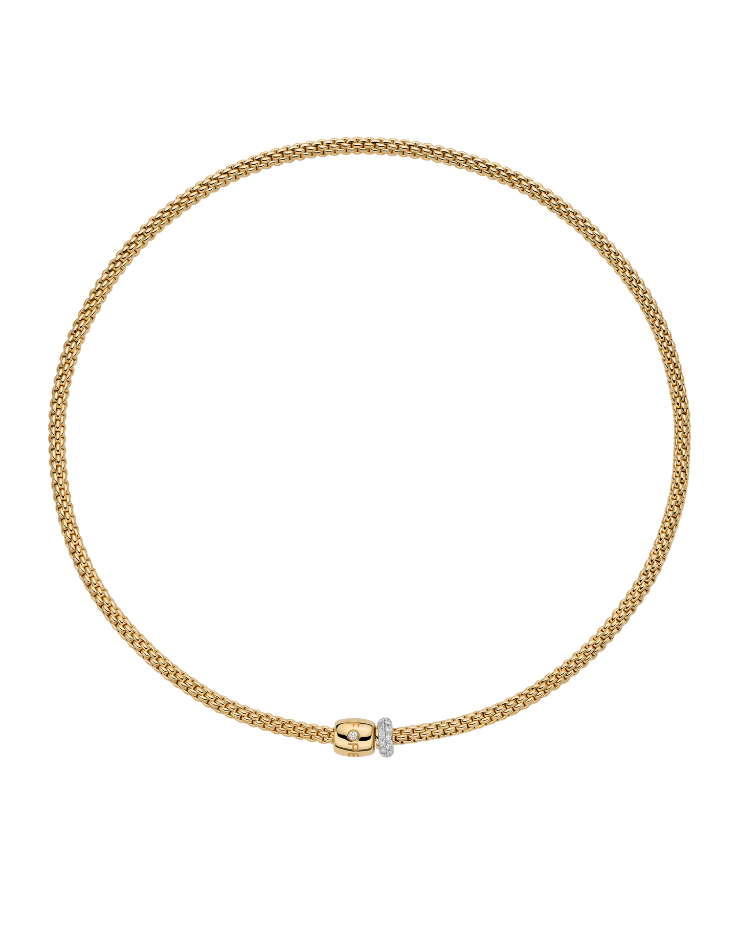 FOPE Flex'it kette mit dekorativen verscluss und pavébesatzt - Juwelier Krebber in Mönchengladbach-Rheydt seit 1914