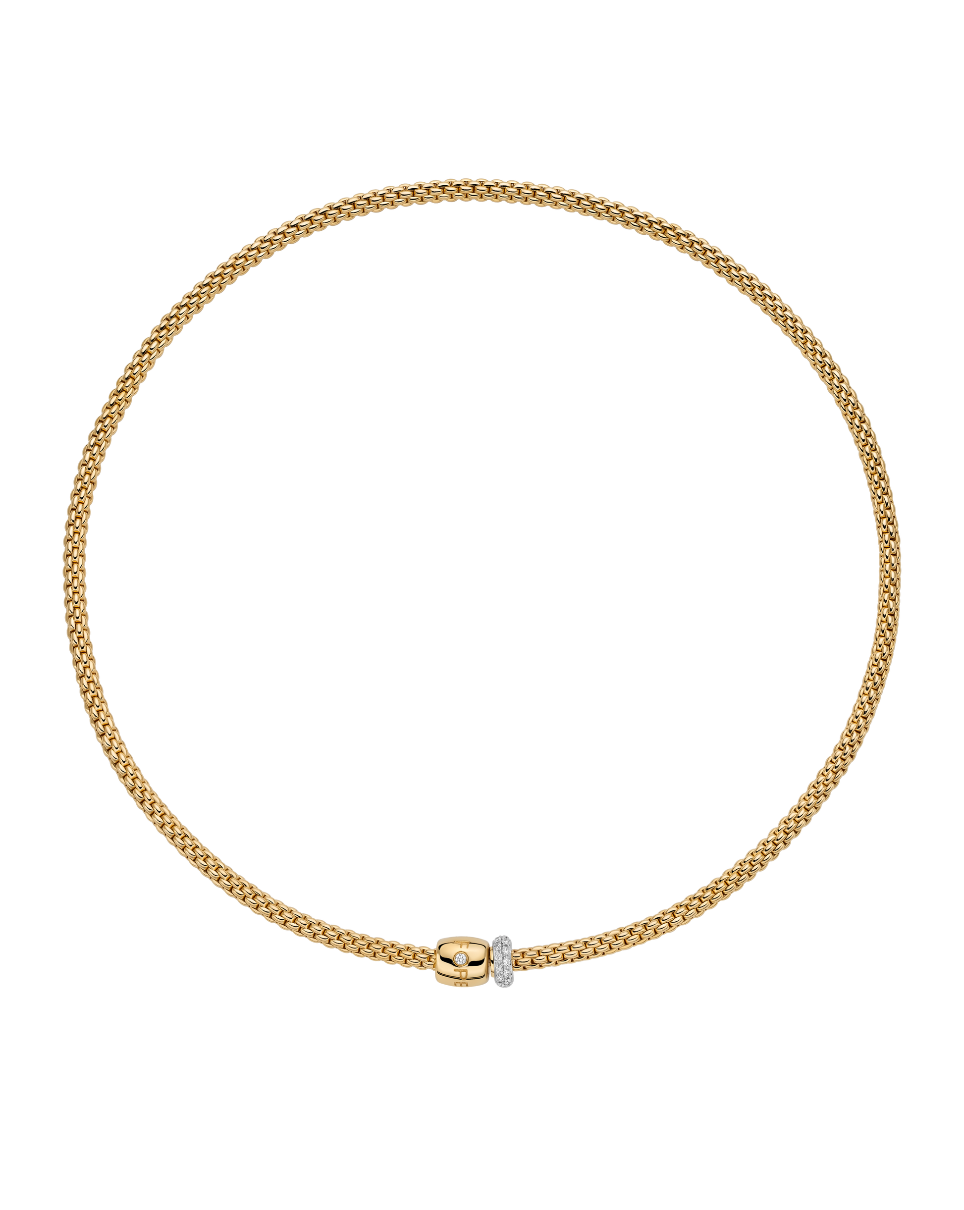 FOPE Flex'it kette mit dekorativen verscluss und pavébesatzt - Juwelier Krebber in Mönchengladbach-Rheydt seit 1914