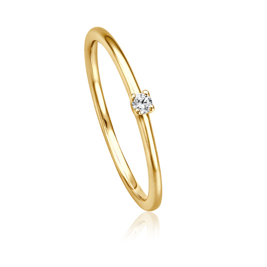 Krebber Essentials Diamant Damenring in Gelbgold bei Juwelier Krebber in Mönchengladbach-Rheydt.