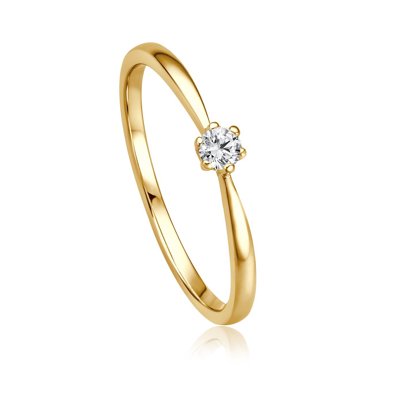 Krebber Essentials Diamant Damenring in Gelbgold bei Juwelier Krebber in Mönchengladbach-Rheydt.