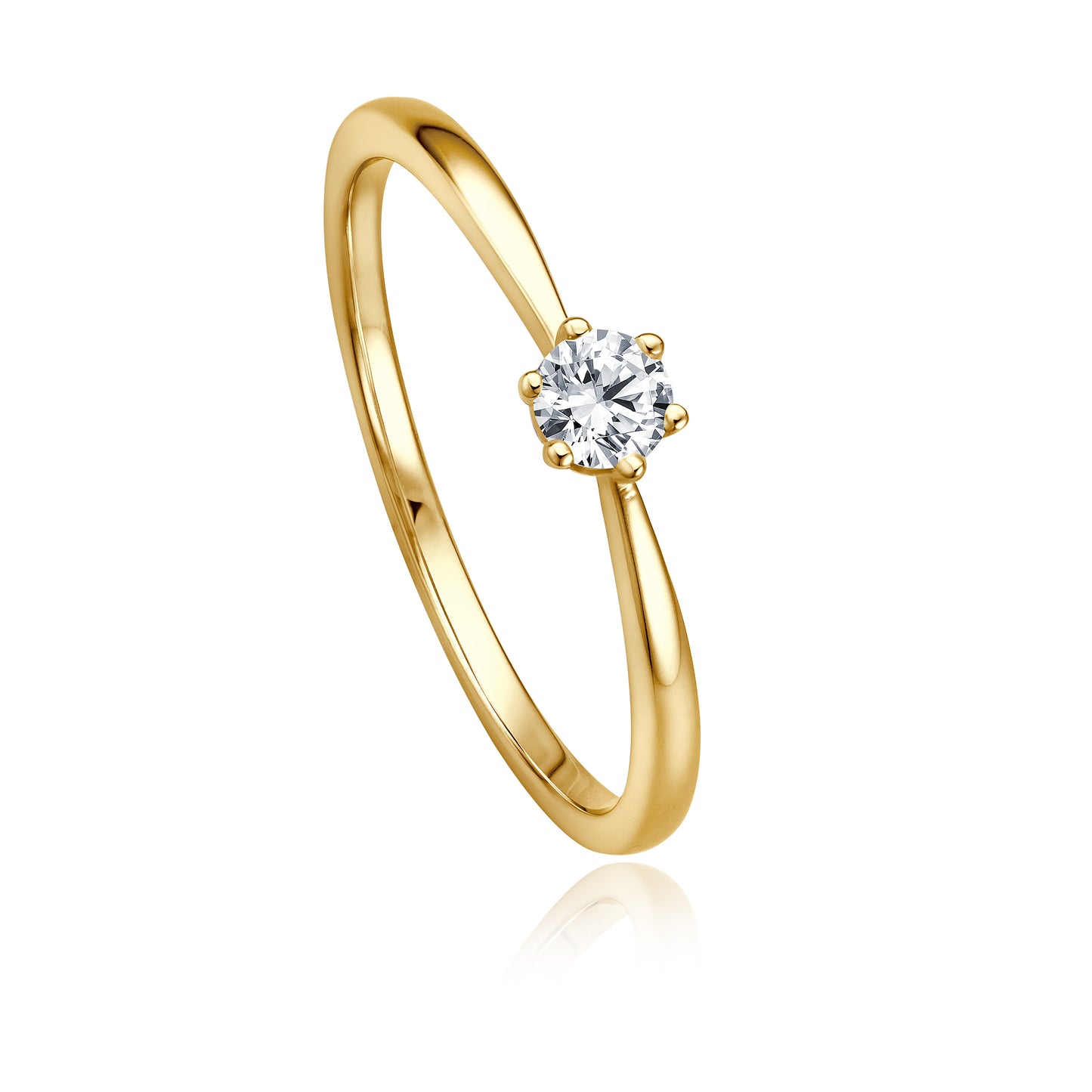 Krebber Essentials Diamant Damenring in Gelbgold bei Juwelier Krebber in Mönchengladbach-Rheydt.