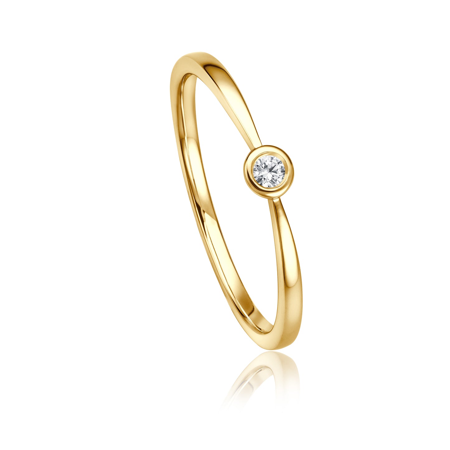 Krebber Essentials Diamant Damenring in Gelbgold bei Juwelier Krebber in Mönchengladbach-Rheydt.