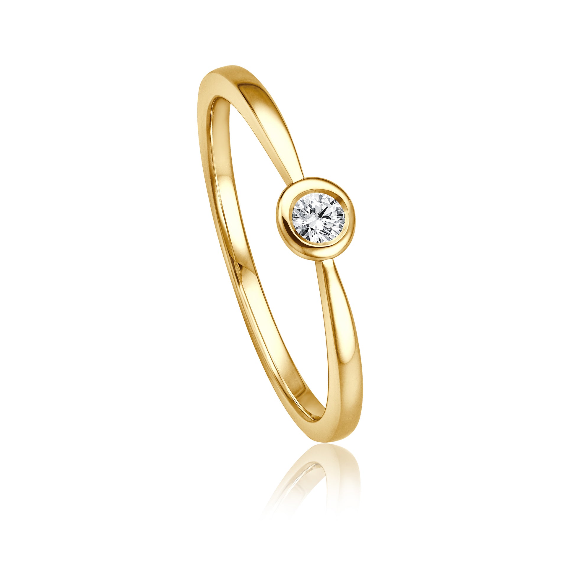Krebber Essentials Diamant Damenring in Gelbgold bei Juwelier Krebber in Mönchengladbach-Rheydt.