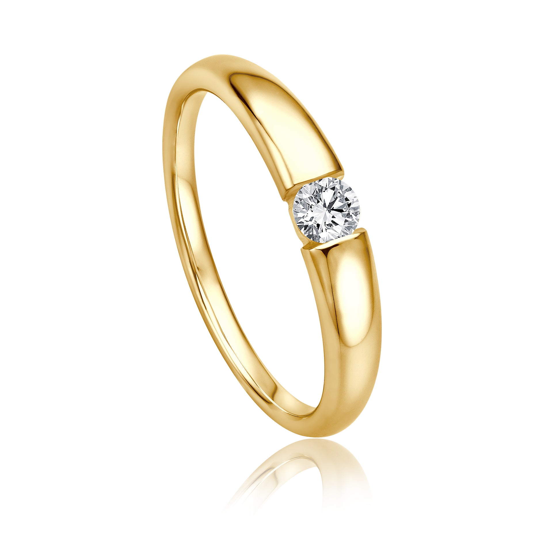 Krebber Essentials Diamant Damenring in Gelbgold bei Juwelier Krebber in Mönchengladbach-Rheydt.