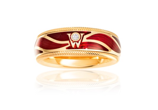 Wellendorff Ring FEUERSCHIMMER aus 18 Karat Gelbgold als Freisteller bei Juwelier Krebber in Mönchengladbach-Rheydt