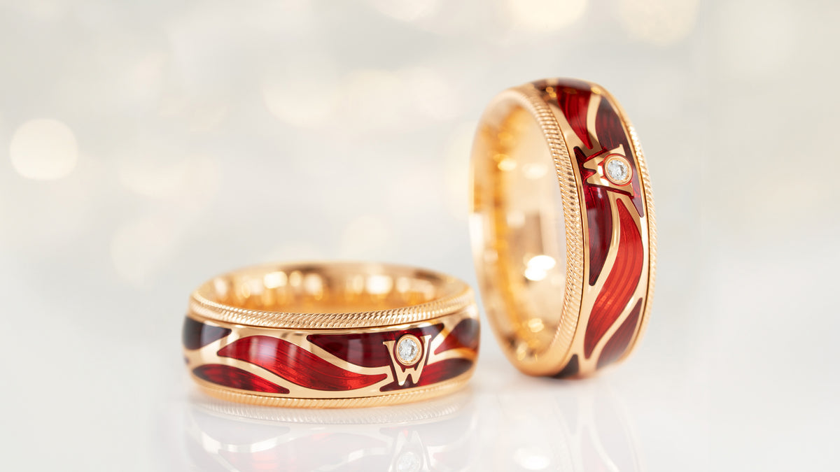 Wellendorff Ring FEUERSCHIMMER in einer Mood-Aufnahme bei Juwelier Krebber in Mönchengladbach-Rheydt