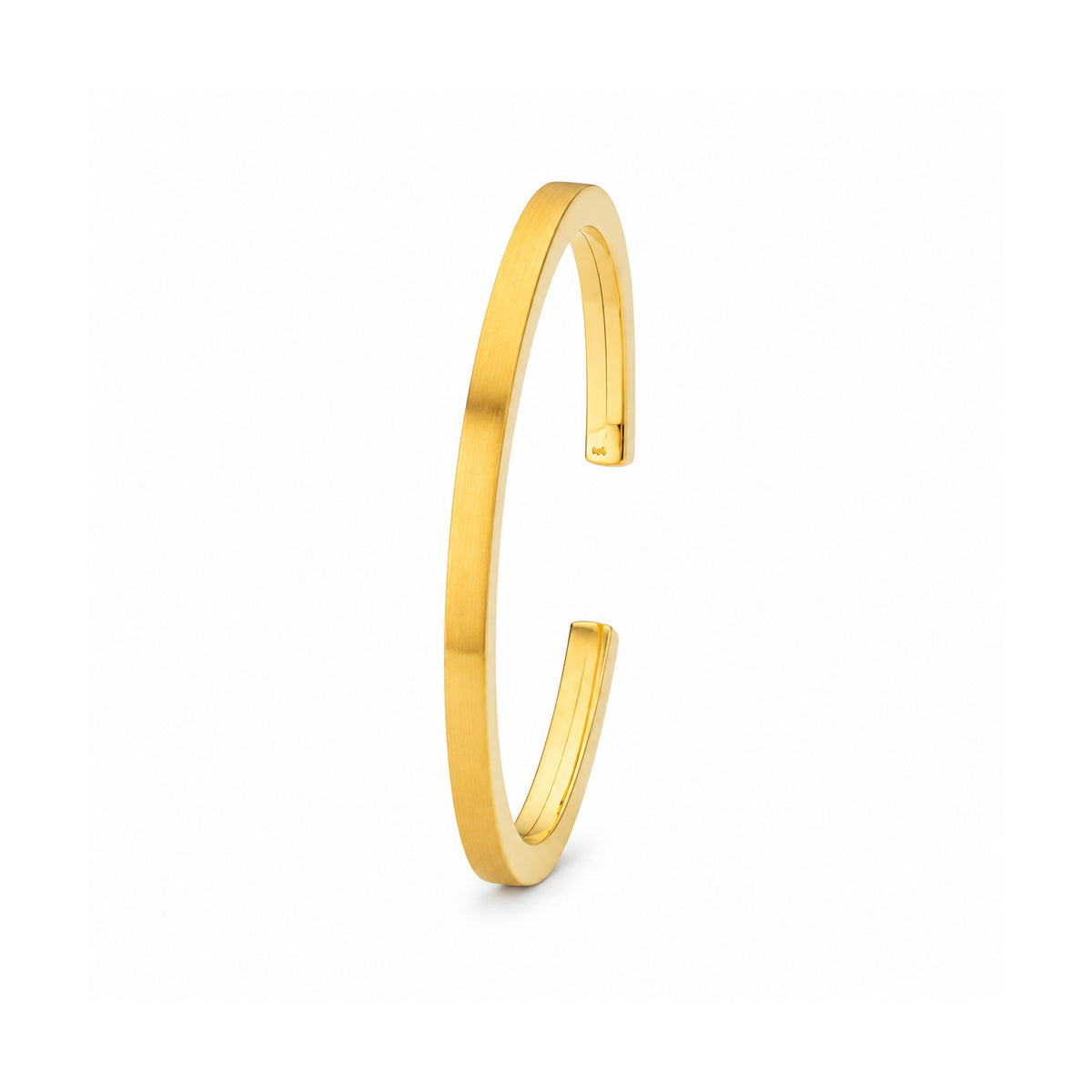 Krebber Essentials Polierte Armspange aus 18 Karat Gold, 3 mm, Produktansicht, bei Juwelier Krebber in Mönchengladbach-Rheydt