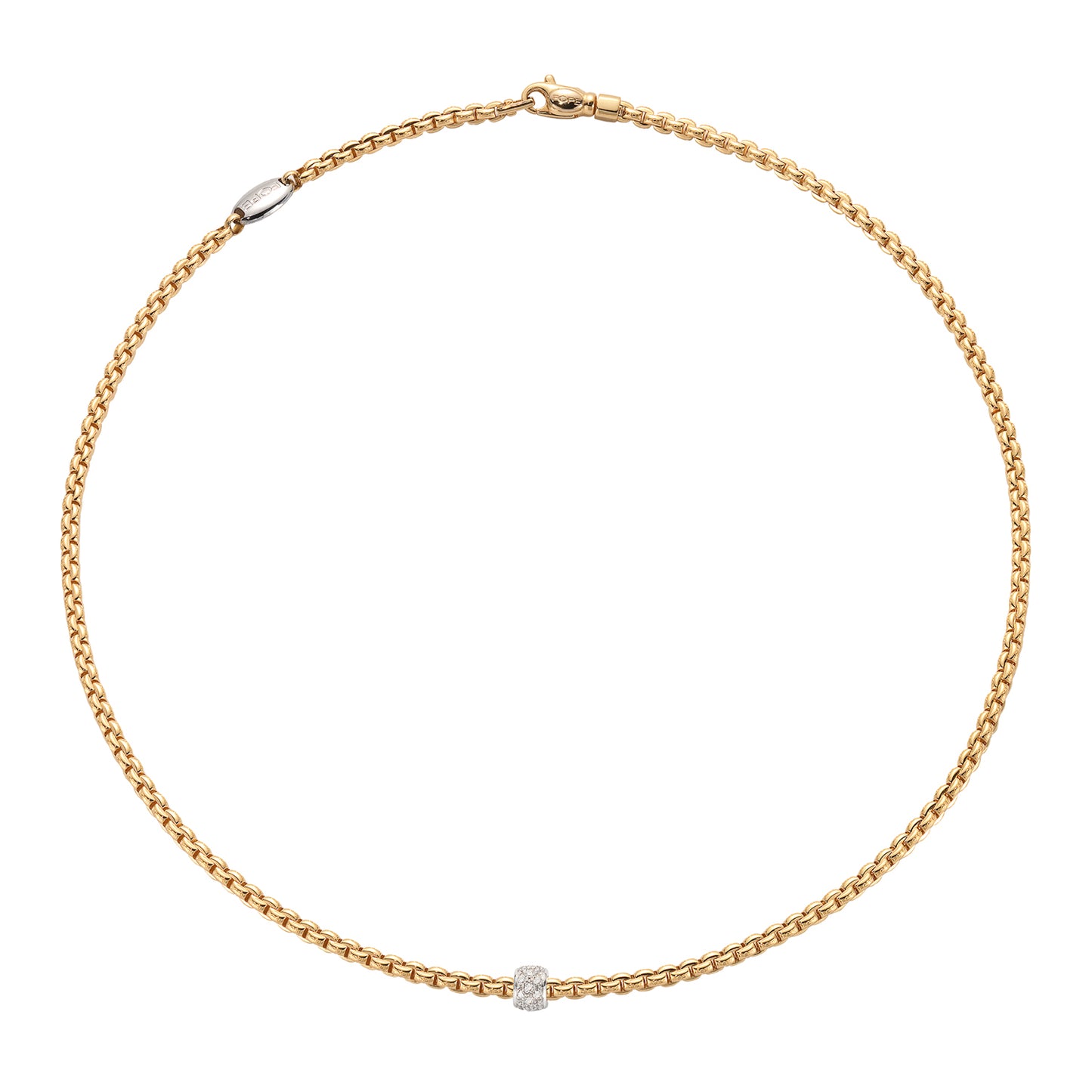 FOPE - Eka Tiny Collier Gelb- und Weißgold Pavé