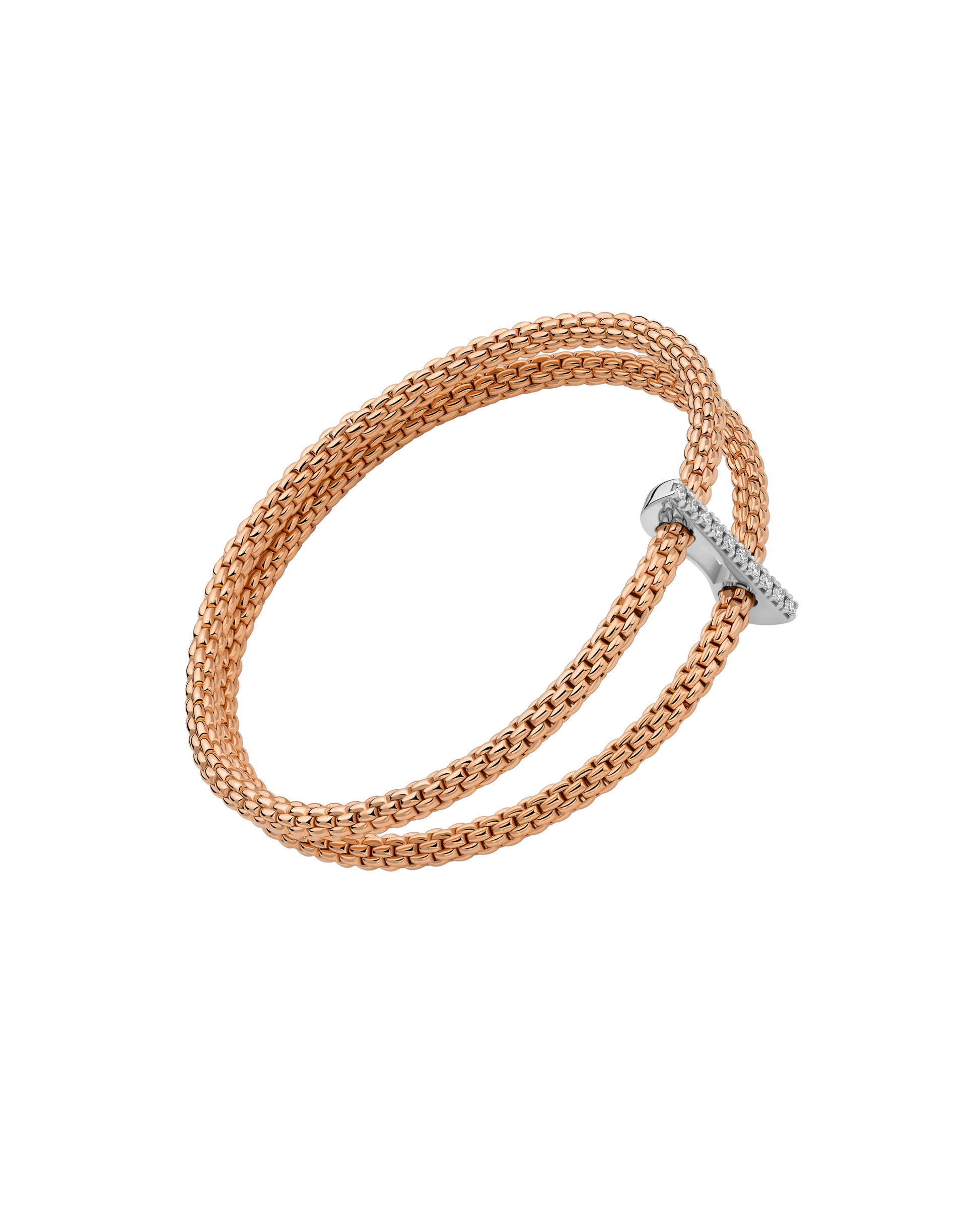 FOPE Doppeltes mesh-armband mit diamantpavé bei Krebber in Rheydt