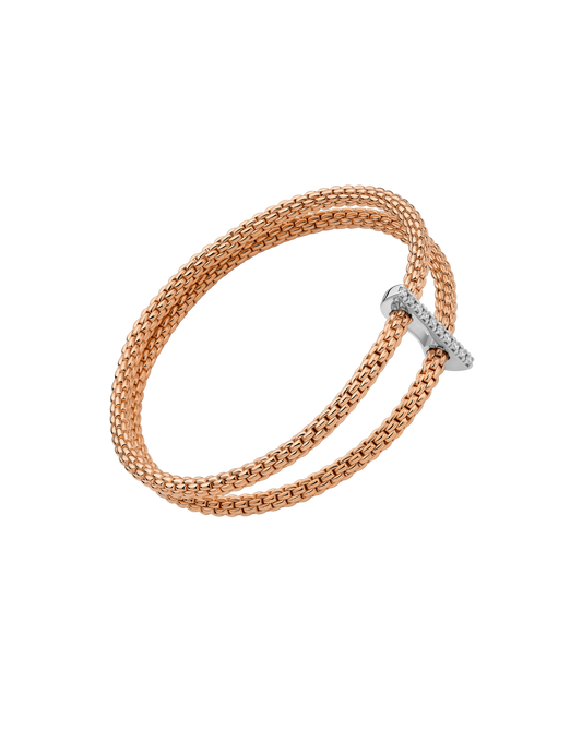 FOPE Doppeltes mesh-armband mit diamantpavé bei Krebber in Rheydt