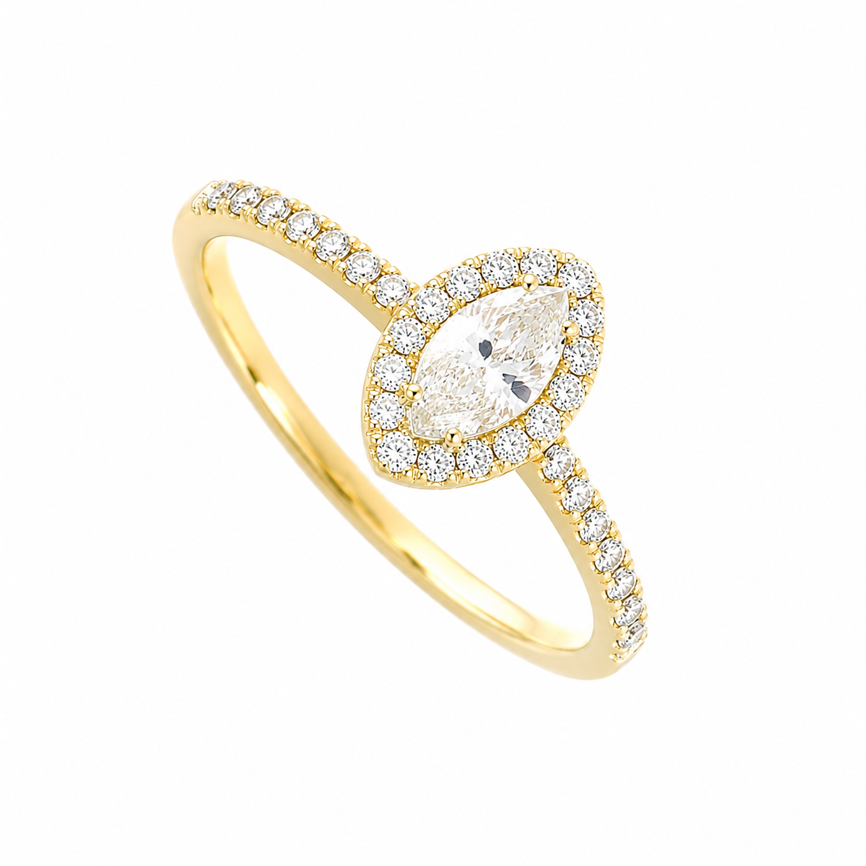 Krebber Essentials Verlobungsring Diamantring mit Diamant im Marquise-Schliff aus Gold bei Juwelier Krebber in Mönchengladbach-Rheydt