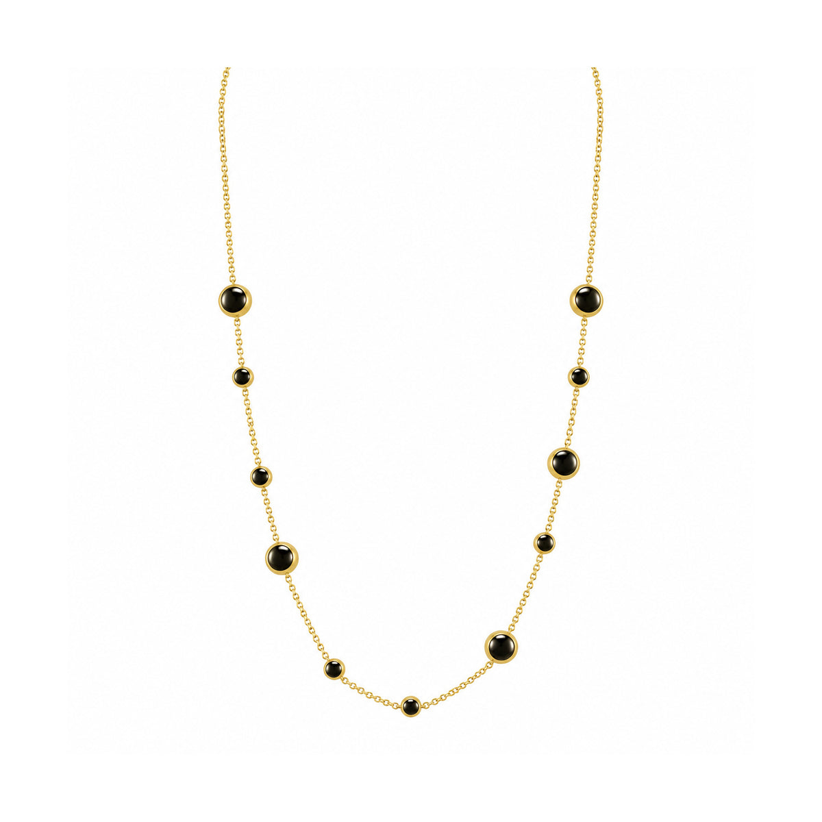 Krebber Essentials Poliertes Collier aus 18 Karat Gold, 45 cm, Produktansicht, bei Juwelier Krebber in Mönchengladbach-Rheydt