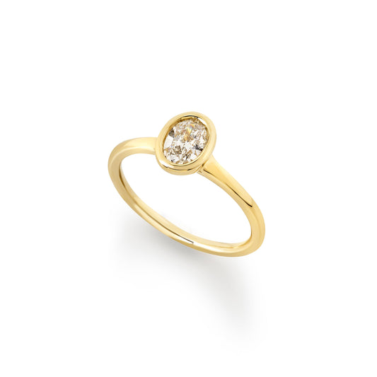 Krebber Essentials Verlobungsring Solitärring mit ovalem Diamanten aus Gold bei Juwelier Krebber in Mönchengladbach-Rheydt