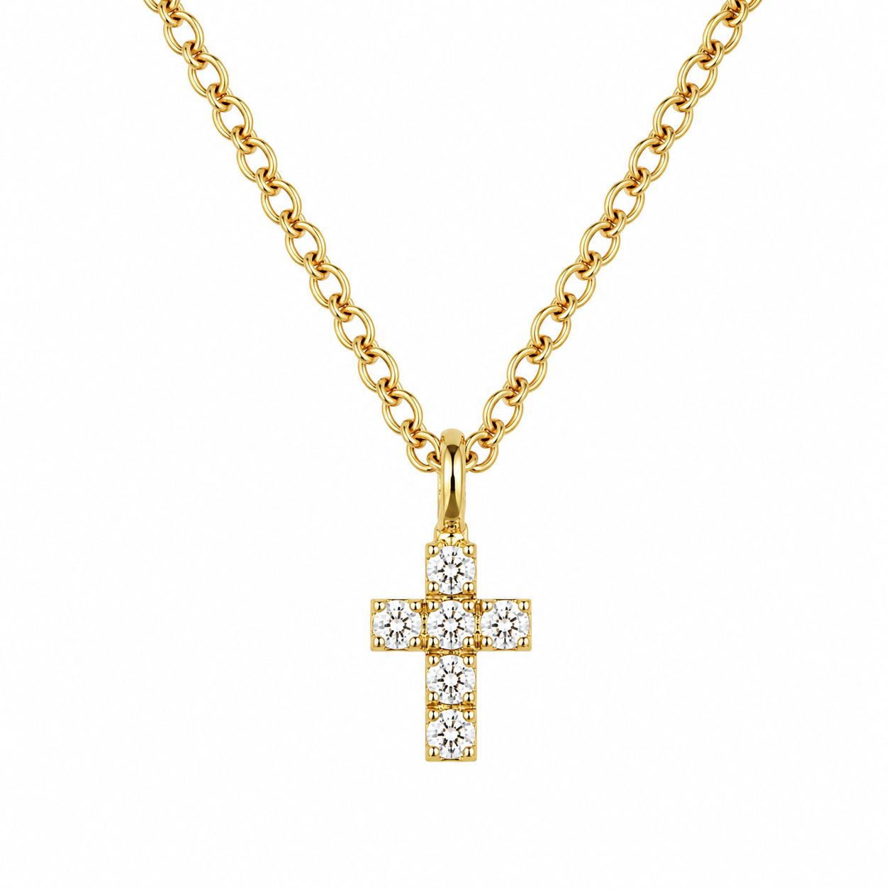 Krebber Essentials Mini Cross Collier mit Diamanten aus Gold bei Juwelier Krebber in Mönchengladbach-Rheydt