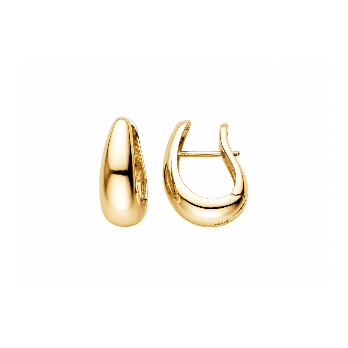 Krebber Essentials Breite Creolen aus 18 Karat Gold, 15 x 20 mm, Produktansicht, bei Juwelier Krebber in Mönchengladbach-Rheydt