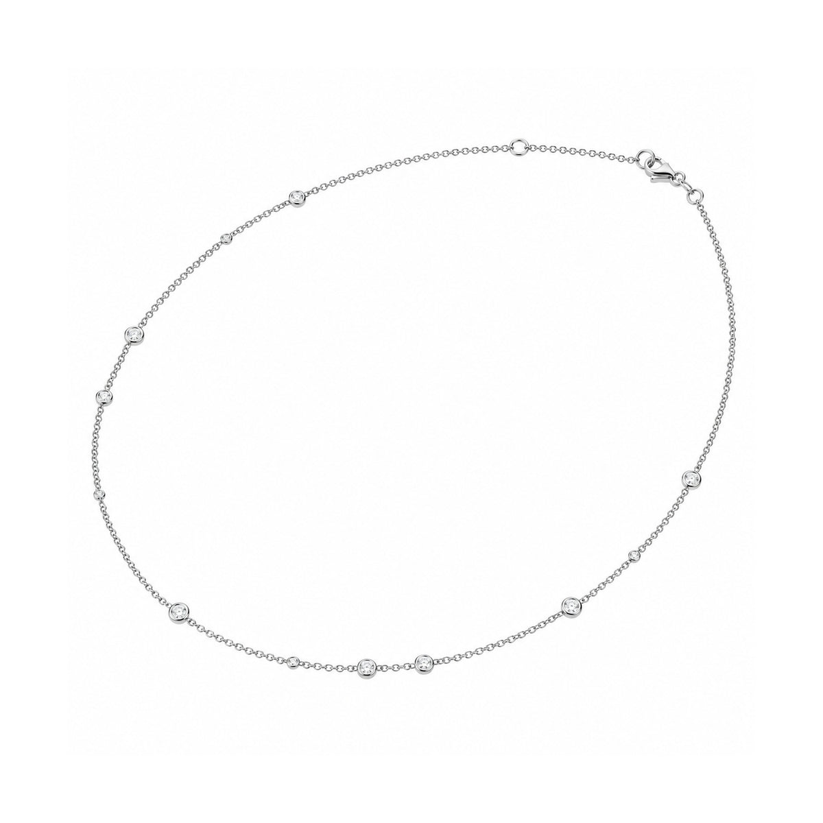 Krebber Essentials Diamant-Collier aus 18 Karat Gold, 0,35 ct, Produktansicht, bei Juwelier Krebber in Mönchengladbach-Rheydt