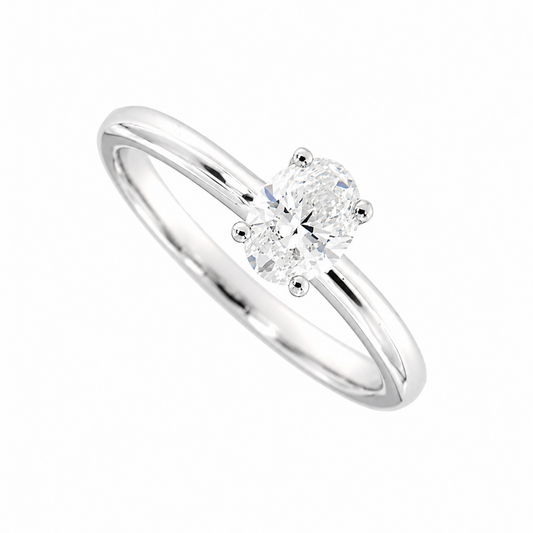 Krebber Essentials Solitärring mit ovalem Diamanten aus Gold bei Juwelier Krebber in Mönchengladbach-Rheydt