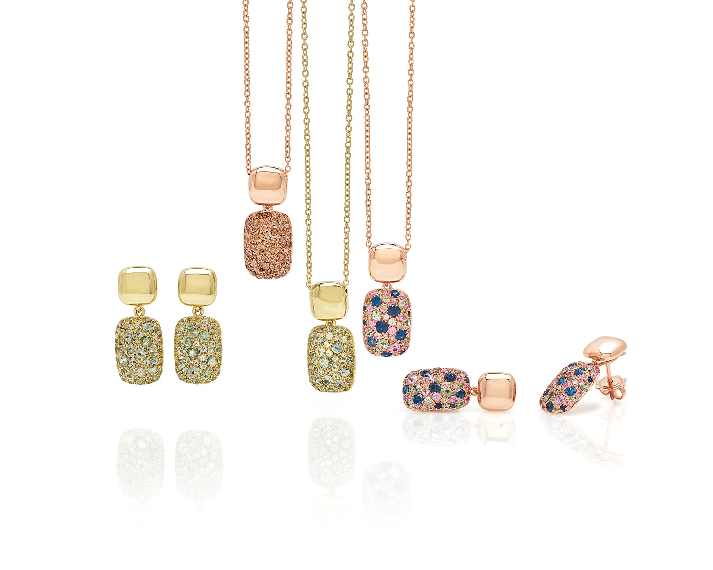 Krebber Colors - Anhänger mit Kette und braunen Diamanten aus 18 Karat Gelbgold