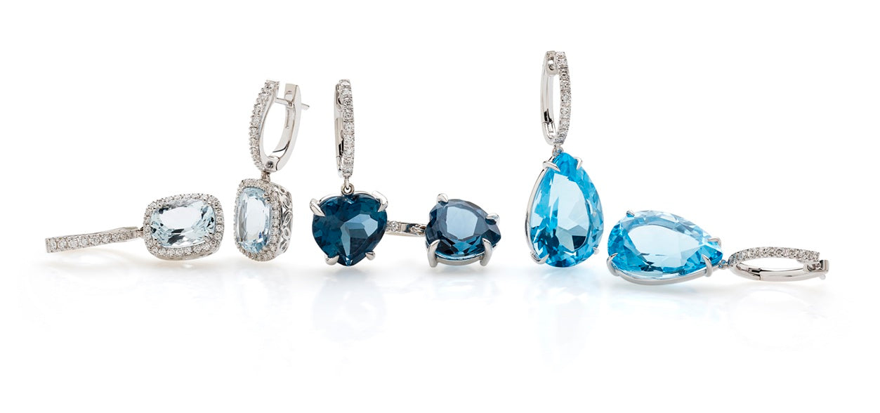 Krebber Colors - Einhänger mit London Blue Topas aus 18 Karat Weißgold