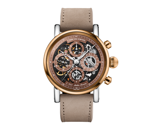 Chronoswiss Opus Chronograph Dakar Sundown 41 mm CH-7522.1S-BR – Vorderansicht bei Juwelier Krebber in Mönchengladbach-Rheydt