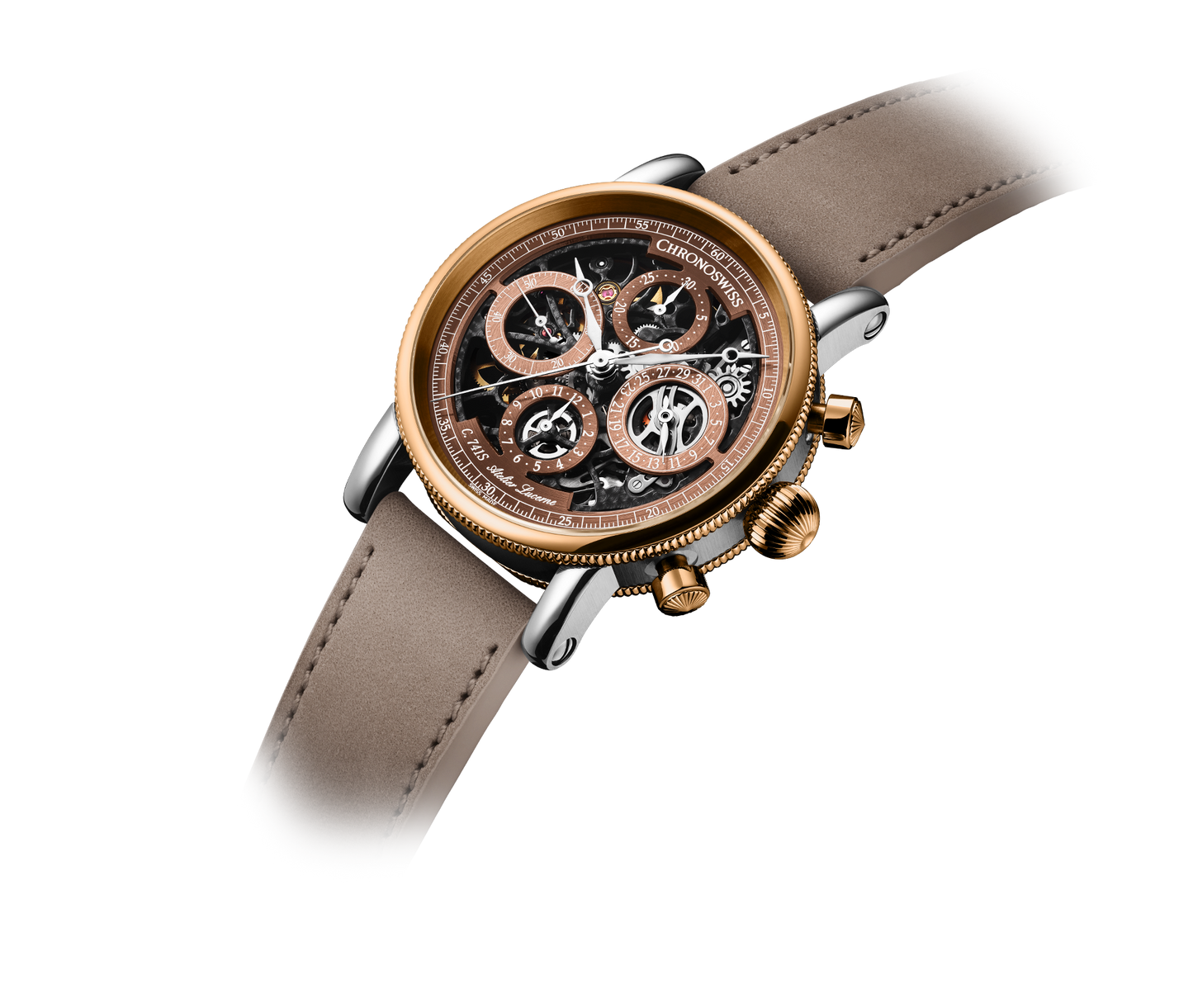 Chronoswiss Opus Chronograph Dakar Sundown 41 mm – Perspektivansicht bei Juwelier Krebber in Mönchengladbach-Rheydt