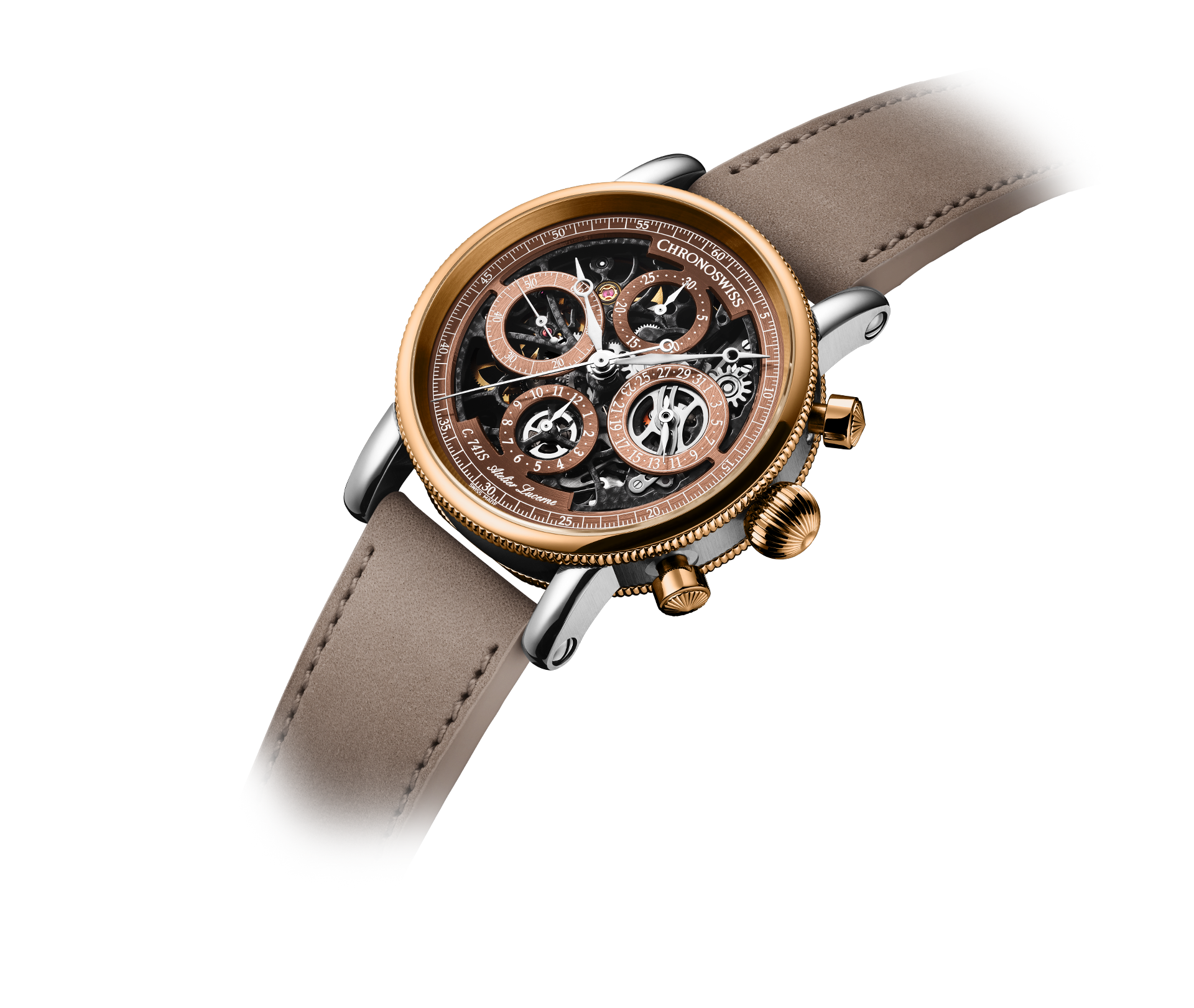 Chronoswiss Opus Chronograph Dakar Sundown 41 mm – Perspektivansicht bei Juwelier Krebber in Mönchengladbach-Rheydt