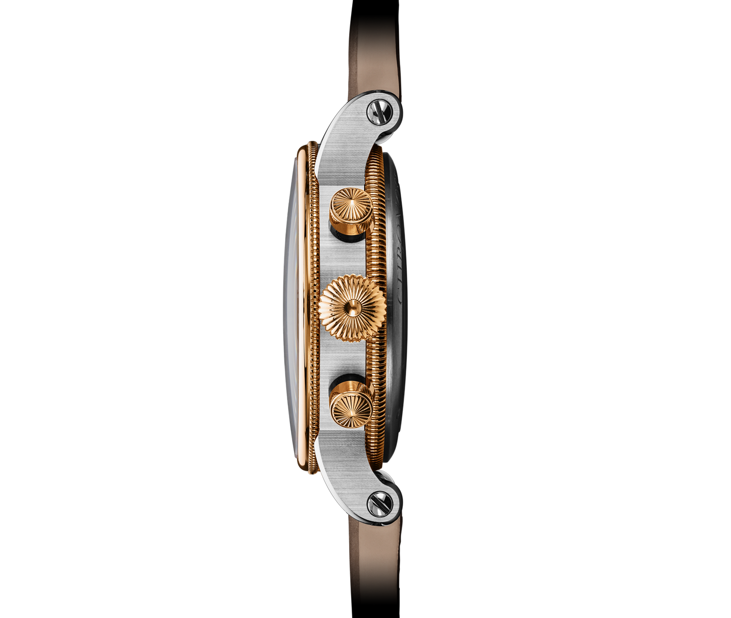 Chronoswiss Opus Chronograph Dakar Sundown aus Edelstahl und Rotgold – Seitenansicht bei Juwelier Krebber in Mönchengladbach-Rheydt