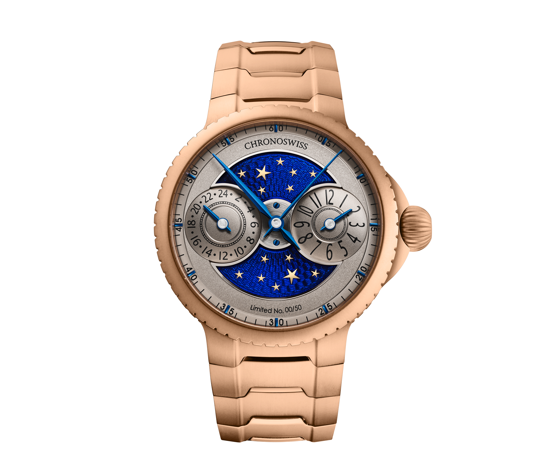 Chronoswiss Limiterte Edition Pulse GMT Enamel Sky Gold 41mm Uhr bei Juwelier Krebber in Rheydt