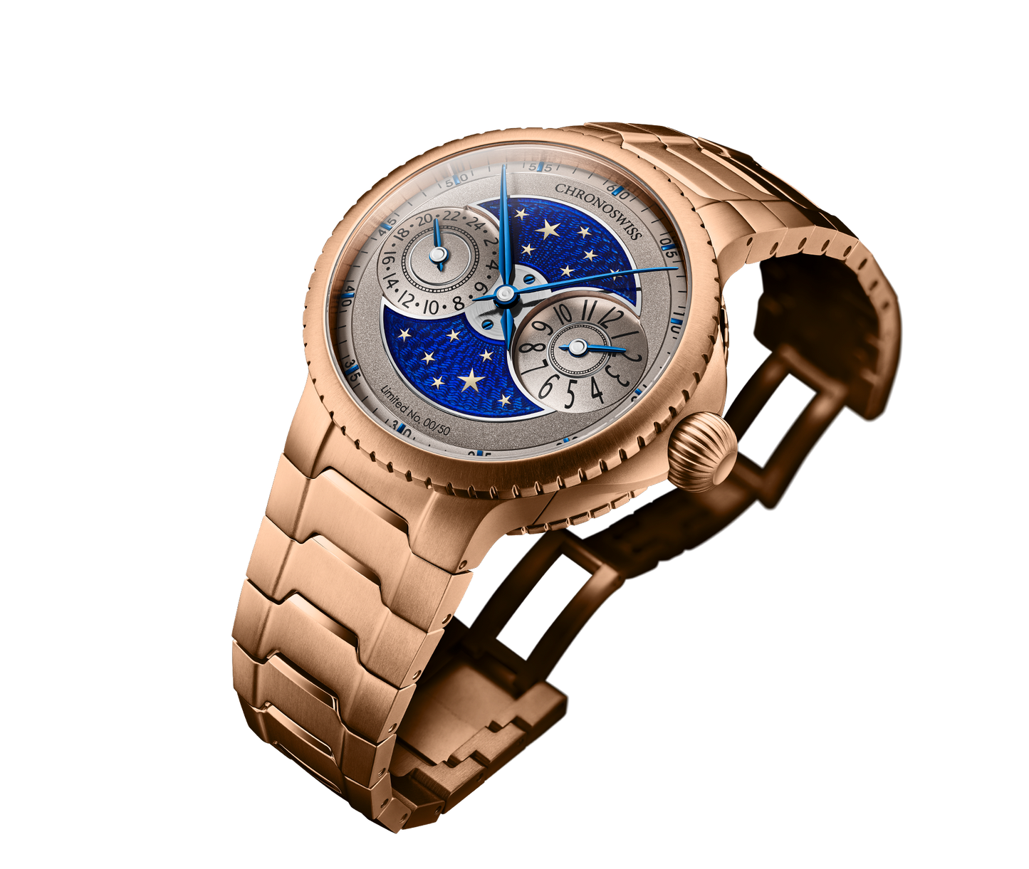 Chronoswiss Limiterte Edition Pulse GMT Enamel Sky Gold 41mm Uhr bei Juwelier Krebber in Rheydt
