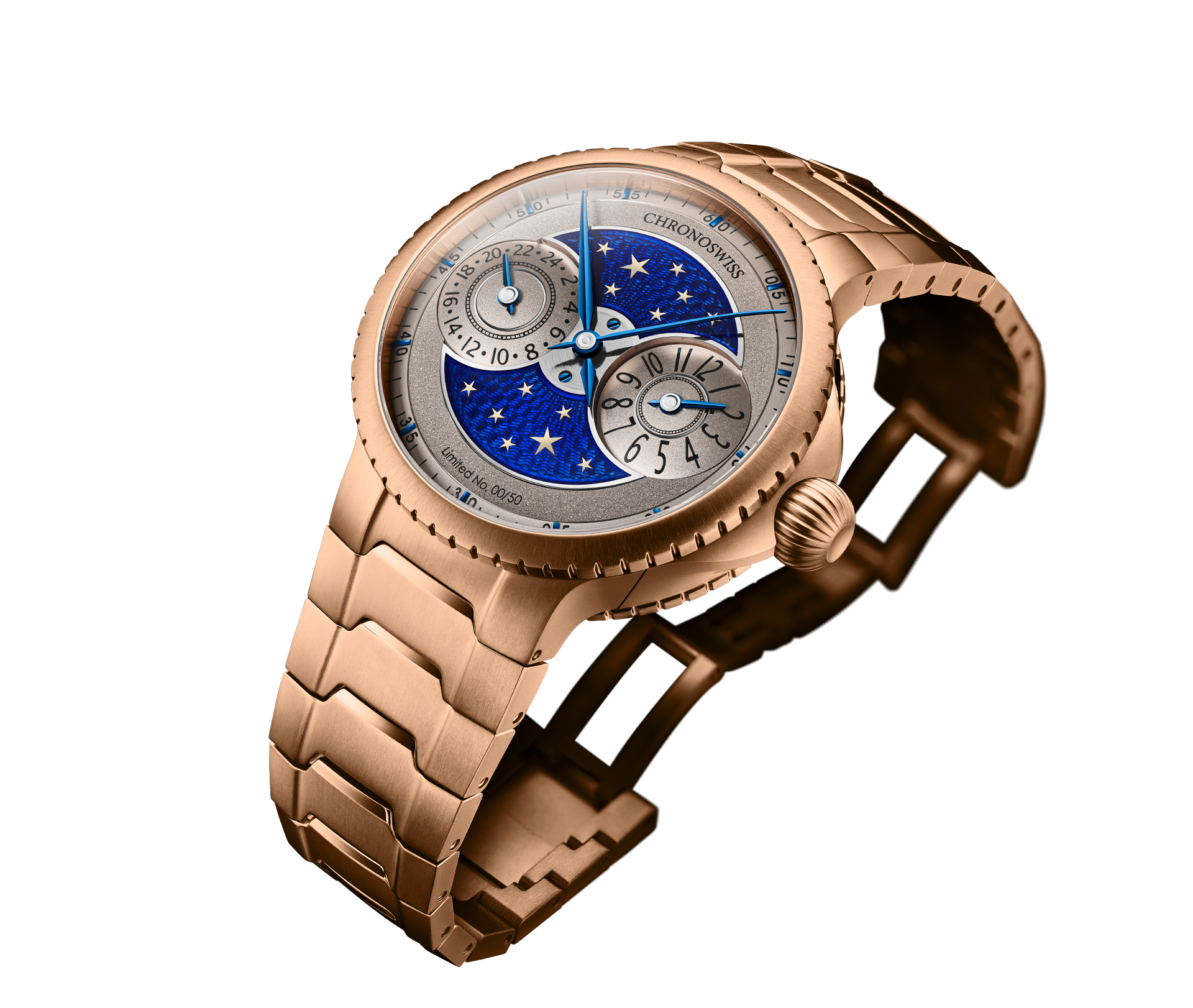 Chronoswiss Limiterte Edition Pulse GMT Enamel Sky Gold 41mm Uhr bei Juwelier Krebber in Rheydt