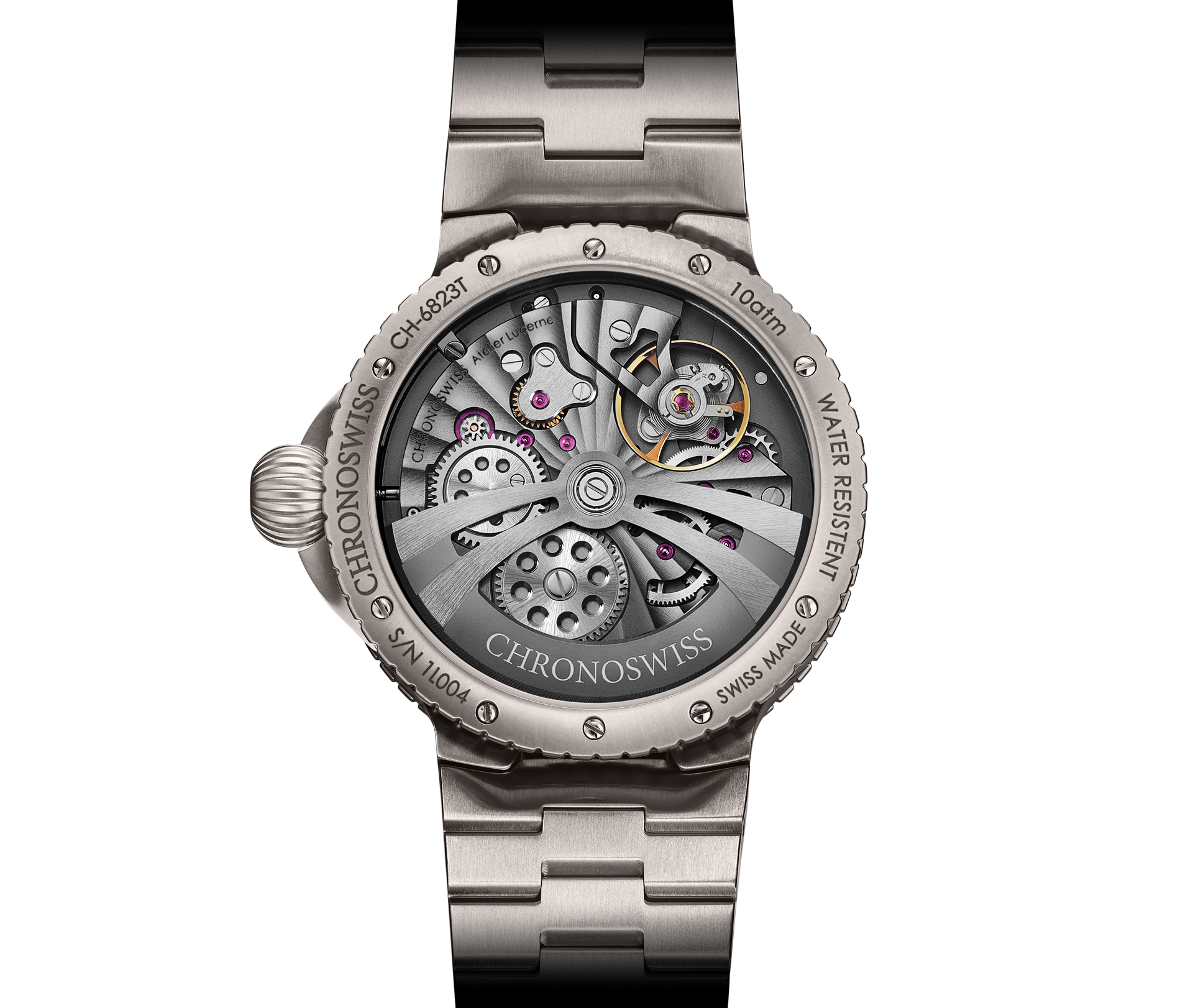 Chronoswiss Limiterte Edition Pulse GMT Silver Guilloche Uhr bei Juwelier Krebber in Rheydt