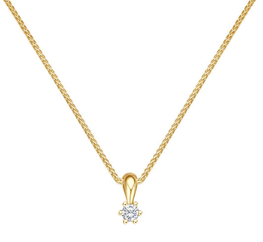 Krebber Essentials Solitär Anhänger mit Kette in Gelbgold bei Juwelier Krebber in Mönchengladbach-Rheydt.