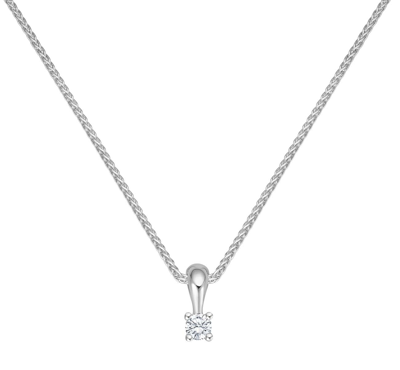 Krebber Essentials Solitär Anhänger mit Kette in Weißgold bei Juwelier Krebber in Mönchengladbach-Rheydt.