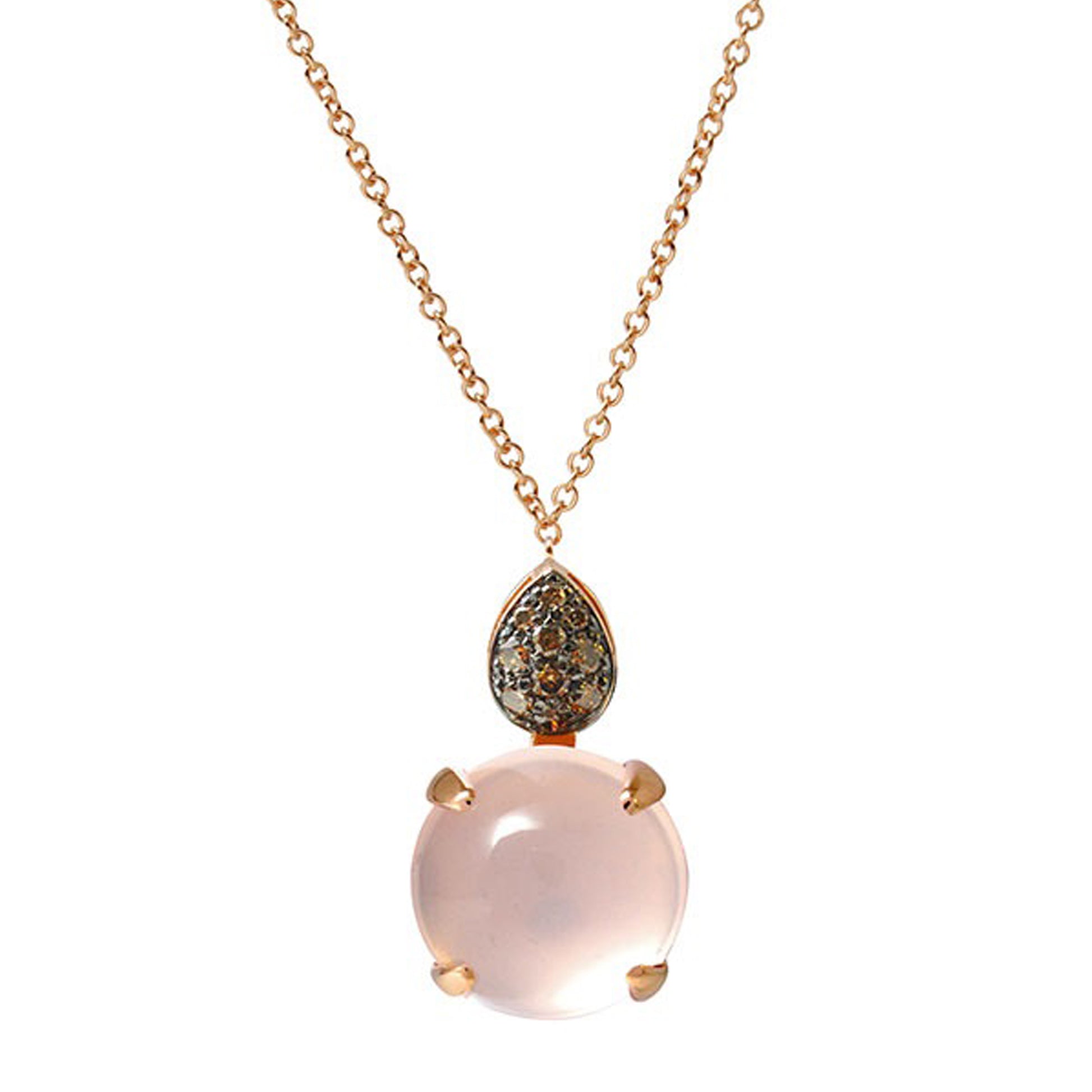 Collier mit Rosenquarz aus 18 Karat Gold aus der Kollektion Krebber Colors bei Juwelier Krebber in Mönchengladbach-Rheydt