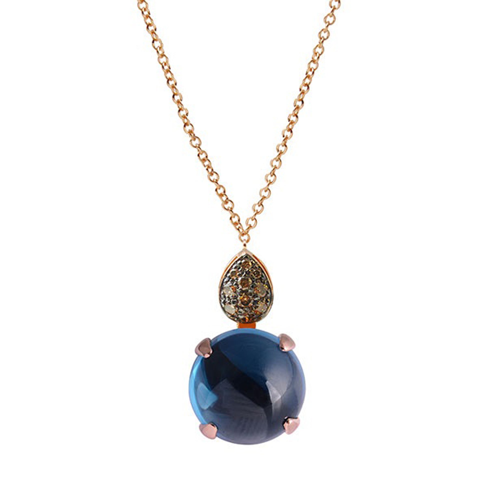 Anhänger mit Kette mit braunen Diamanten 0,22 ct aus 18 Karat Gold aus der Kollektion Krebber Colors bei Juwelier Krebber in Mönchengladbach-Rheydt