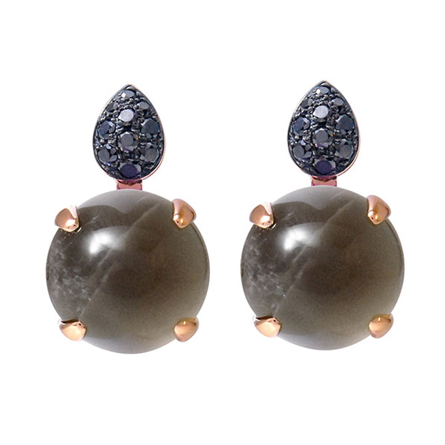 Ohrstecker mit Mondsteinen aus 18 Karat Gold aus der Kollektion Krebber Colors bei Juwelier Krebber in Mönchengladbach-Rheydt