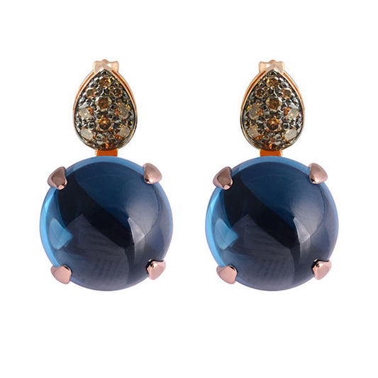 Ohrstecker mit braunen Diamanten 0,35 ct aus 18 Karat Gold aus der Kollektion Krebber Colors bei Juwelier Krebber in Mönchengladbach-Rheydt