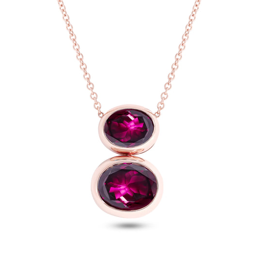 Krebber Colors Collier mit Rhodolith aus 18 Karat Gold bei Juwelier Krebber in Mönchengladbach-Rheydt