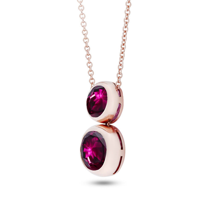 Krebber Colors Collier mit Rhodolith aus 18 Karat Gold bei Juwelier Krebber in Mönchengladbach-Rheydt 