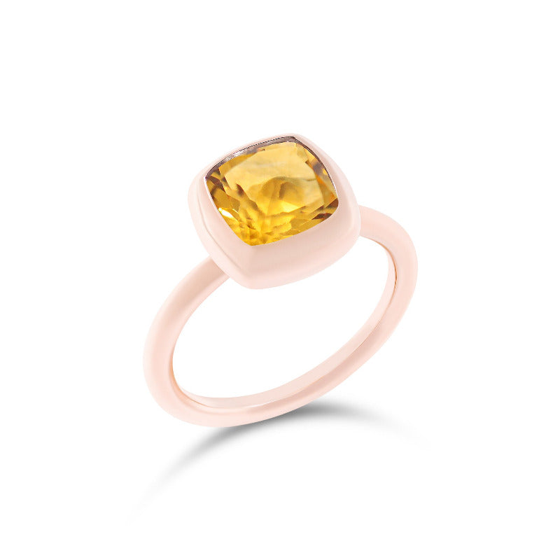 Krebber Colors Ring mit Citrin aus 18 Karat Roségold bei Juwelier Krebber in Mönchengladbach-Rheydt 